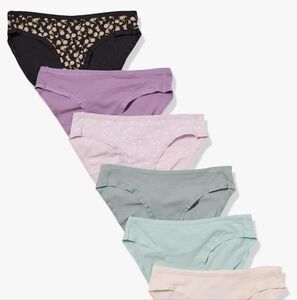 6-pk Amazon Essentials Women's Cotton Bikini Brief Underwear